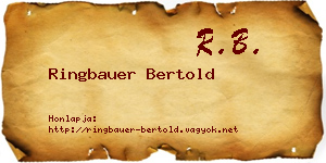 Ringbauer Bertold névjegykártya